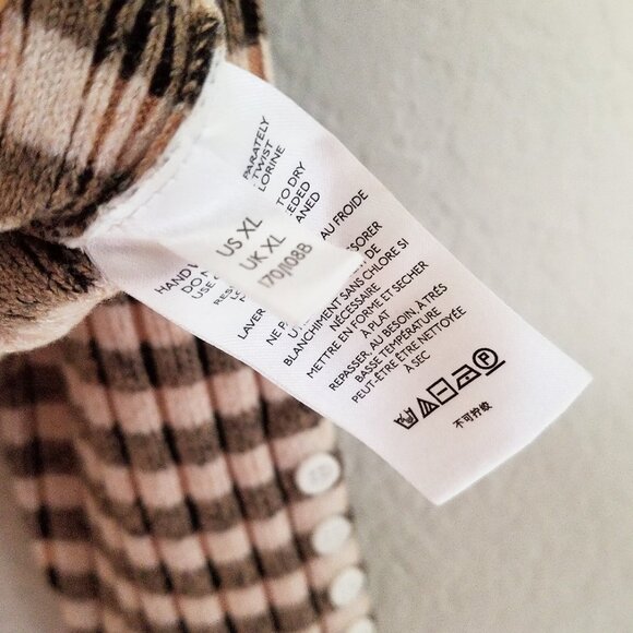 By Anthropologie Maeve Striped Turtle Neck Jumper Sweater Size XL Retro Mock - Picture 9 of 16